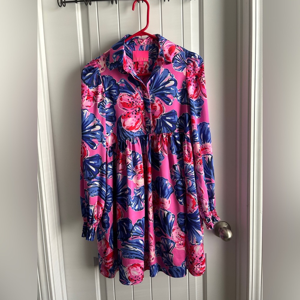 Floral Pink and Blue Mini Lilly Pulitzer Dress